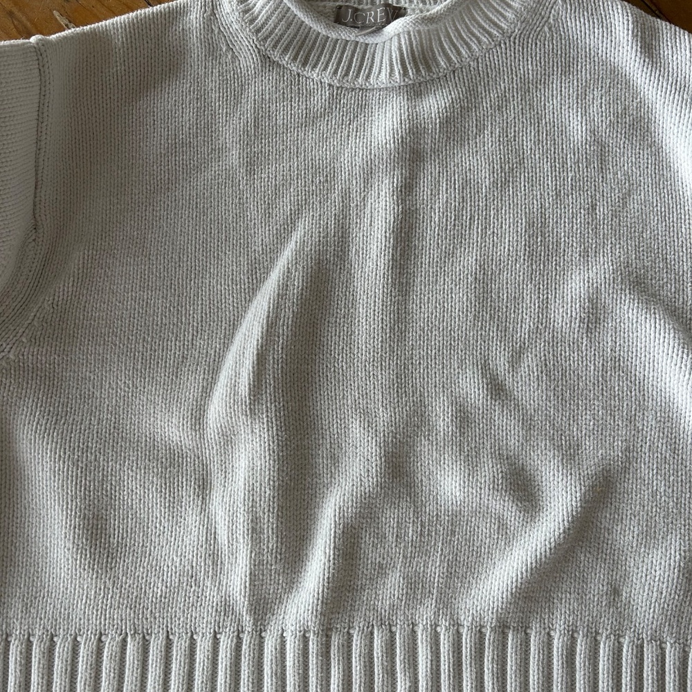 J. Crew women rollneck 100% cotton white sweater small - Picture 2 of 2